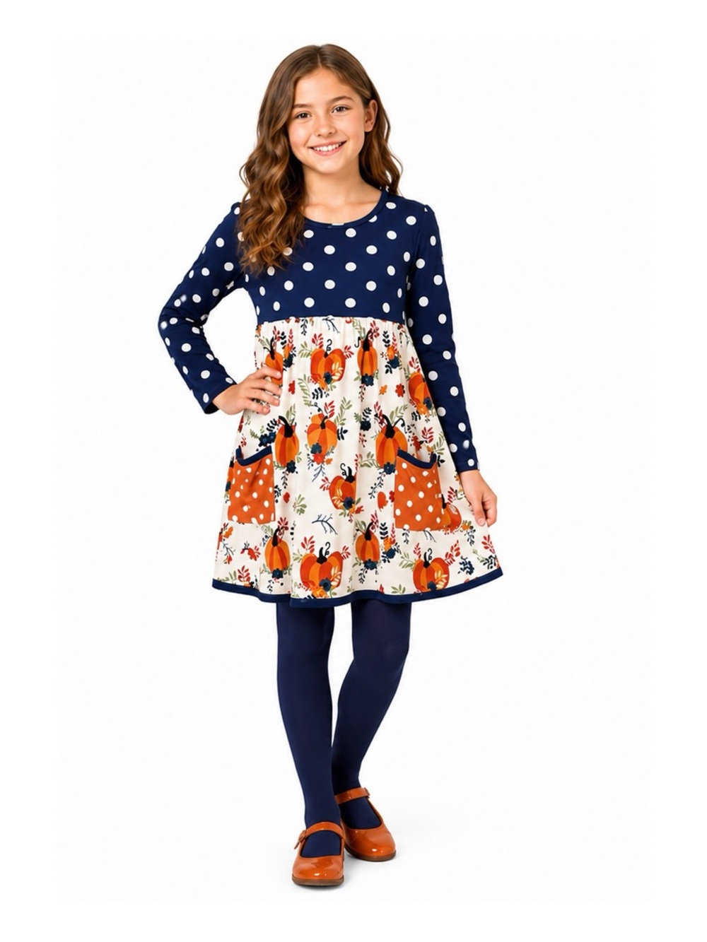Millie Loves Lily Children's Fall Pumpkin Dress Size 10 NWOT